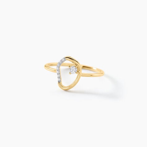 Bague Ga&euml;la Argent Dor&eacute; A L'Or 750/1000 Oxyde De Zirconium - Solitaires Femme | Marc Orian
