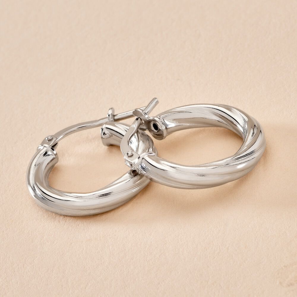 Créoles Maia Argent Blanc - Créoles Femme | Marc Orian