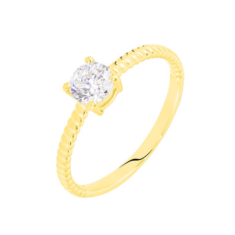 Bague Solitaire Renate Or Jaune Oxyde De Zirconium - Bagues Solitaire Femme | Marc Orian