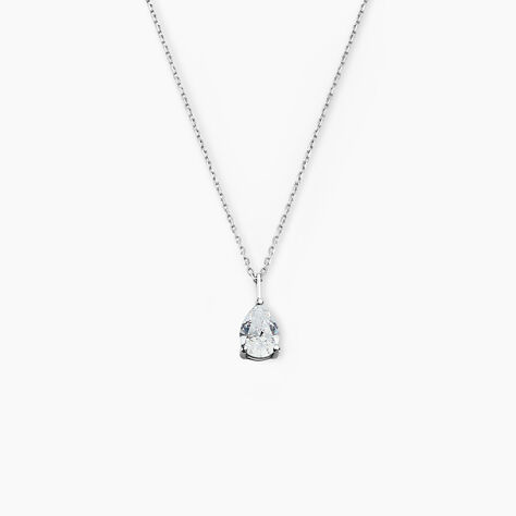 Collier Goutte Or Blanc Oxyde De Zirconium - Colliers avec pierres Femme | Marc Orian