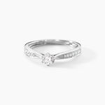 Bague Solitaire Symphonie Or Blanc Diamant - Parures de mariage Femme | Marc Orian