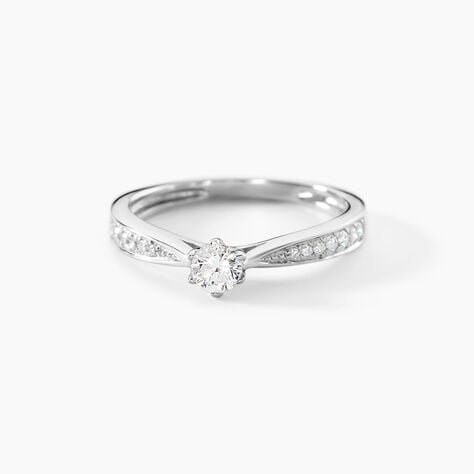 Bague Solitaire Symphonie Or Blanc Diamant - Parures de mariage Femme | Marc Orian