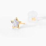 Boucles D'oreilles Puces Elais Etoile 0 Or Jaune Strass - Puces Femme | Marc Orian