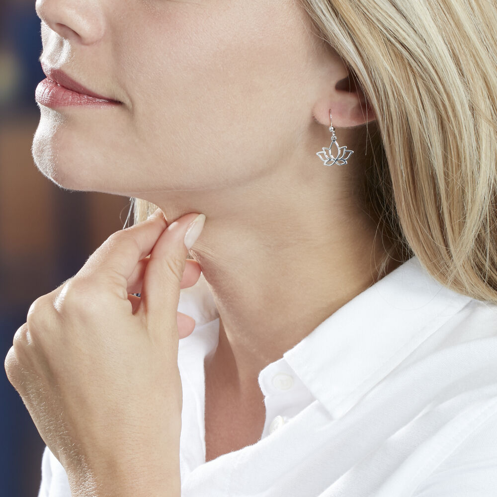 Boucles D'oreilles Pendantes Raia Argent Blanc - Pendantes Femme | Marc Orian