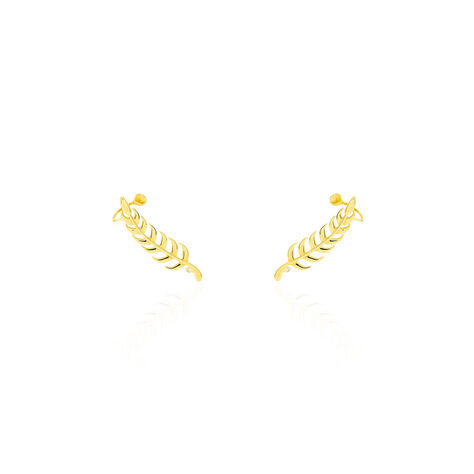 Boucles D'oreilles Grimpantes Eponine Plume Or Jaune - Piercings d'oreilles Femme | Marc Orian