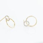 Boucles D'oreilles Or Jaune Achim Diamants - Puces Femme | Marc Orian