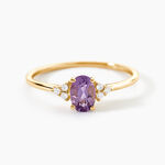 Bague Diapre Or Jaune Am&eacute;thyste Oxyde De Zirconium - Bagues pierres fines Femme | Marc Orian
