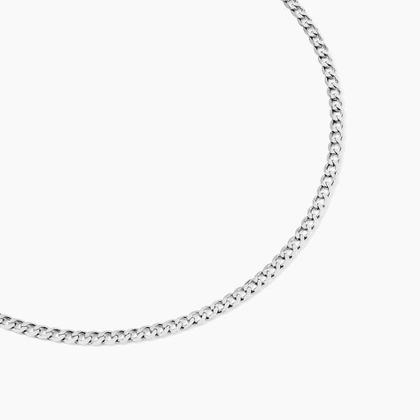 Chaîne Casper Maille Gourmette Argent Blanc - Chaines Homme | Marc Orian