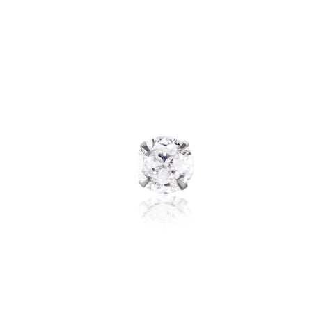 Boucle D'oreille Puce Unitaire Niels Argent Blanc Oxyde De Zirconium - Puces Homme | Marc Orian