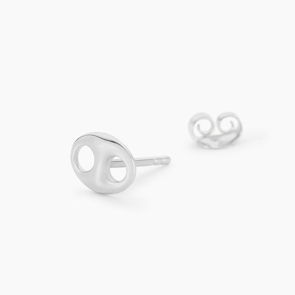 Boucles D'oreilles Puces Sherry Argent Blanc - Puces Femme | Marc Orian