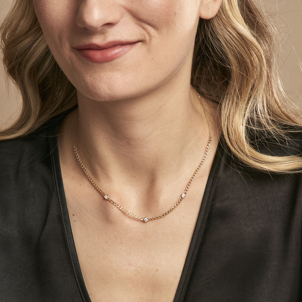 Collier Vienne Or Jaune Oxyde De Zirconium - Colliers avec pierres Femme | Marc Orian