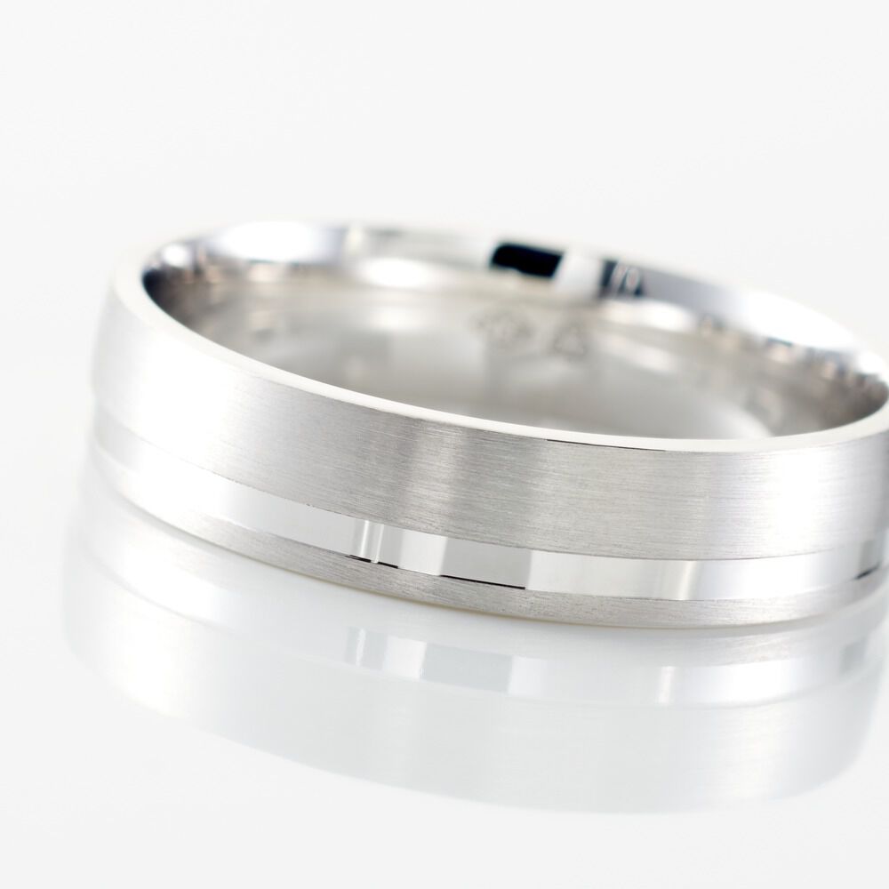 Alliance Julio Ruban Poli Brosse Or Blanc - Alliances duo Unisex | Marc Orian