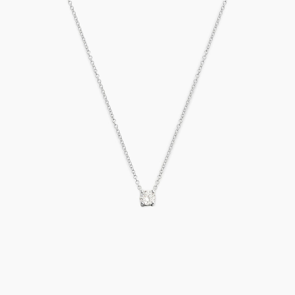 Collier One Or Blanc Diamant - Colliers solitaires Femme | Marc Orian