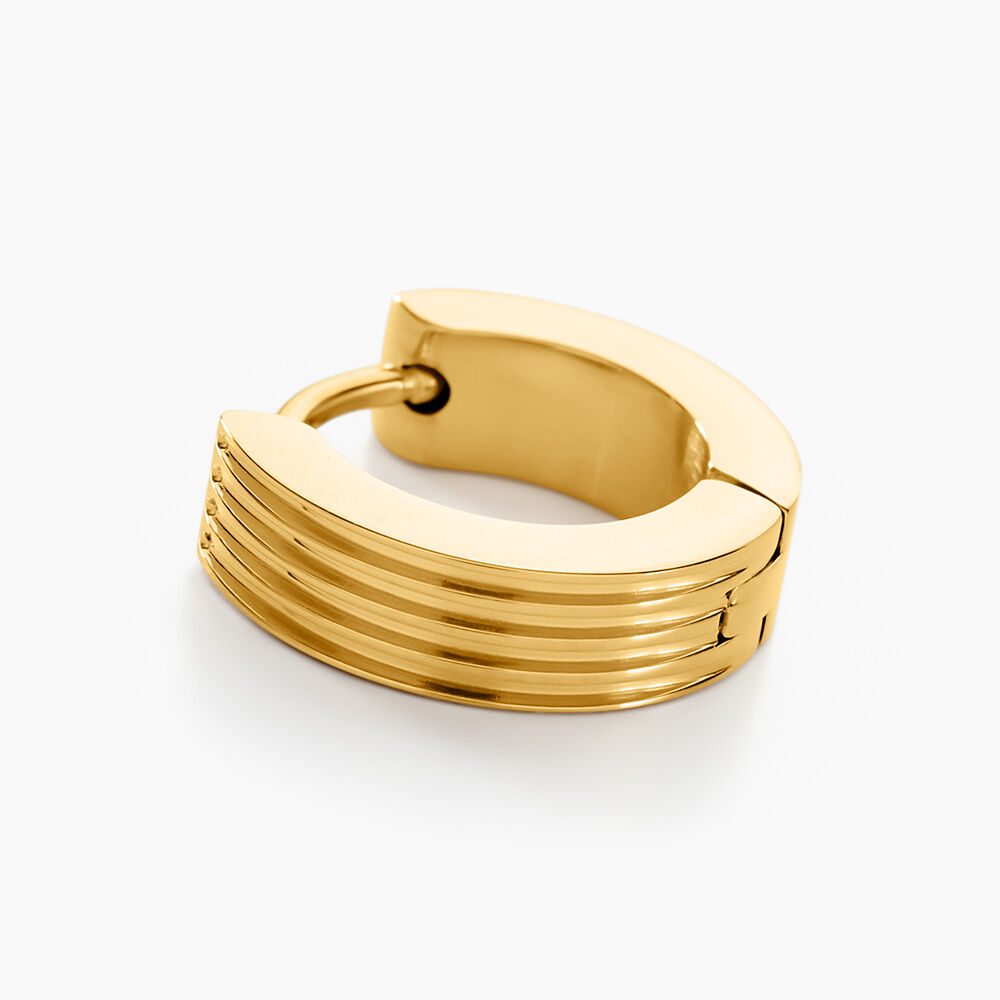 Créole Unitaire Kojo Acier Doré - Piercings d'oreilles Homme | Marc Orian