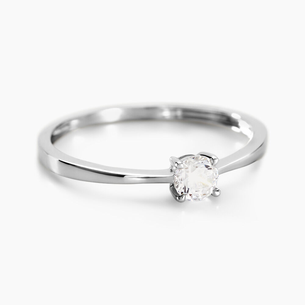Bague Solitaire Abriel Or Blanc Oxyde De Zirconium - Solitaires Femme | Marc Orian