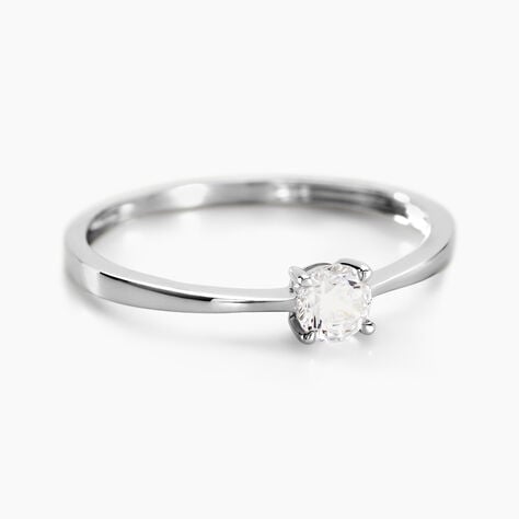 Bague Solitaire Abriel Or Blanc Oxyde De Zirconium - Solitaires Femme | Marc Orian