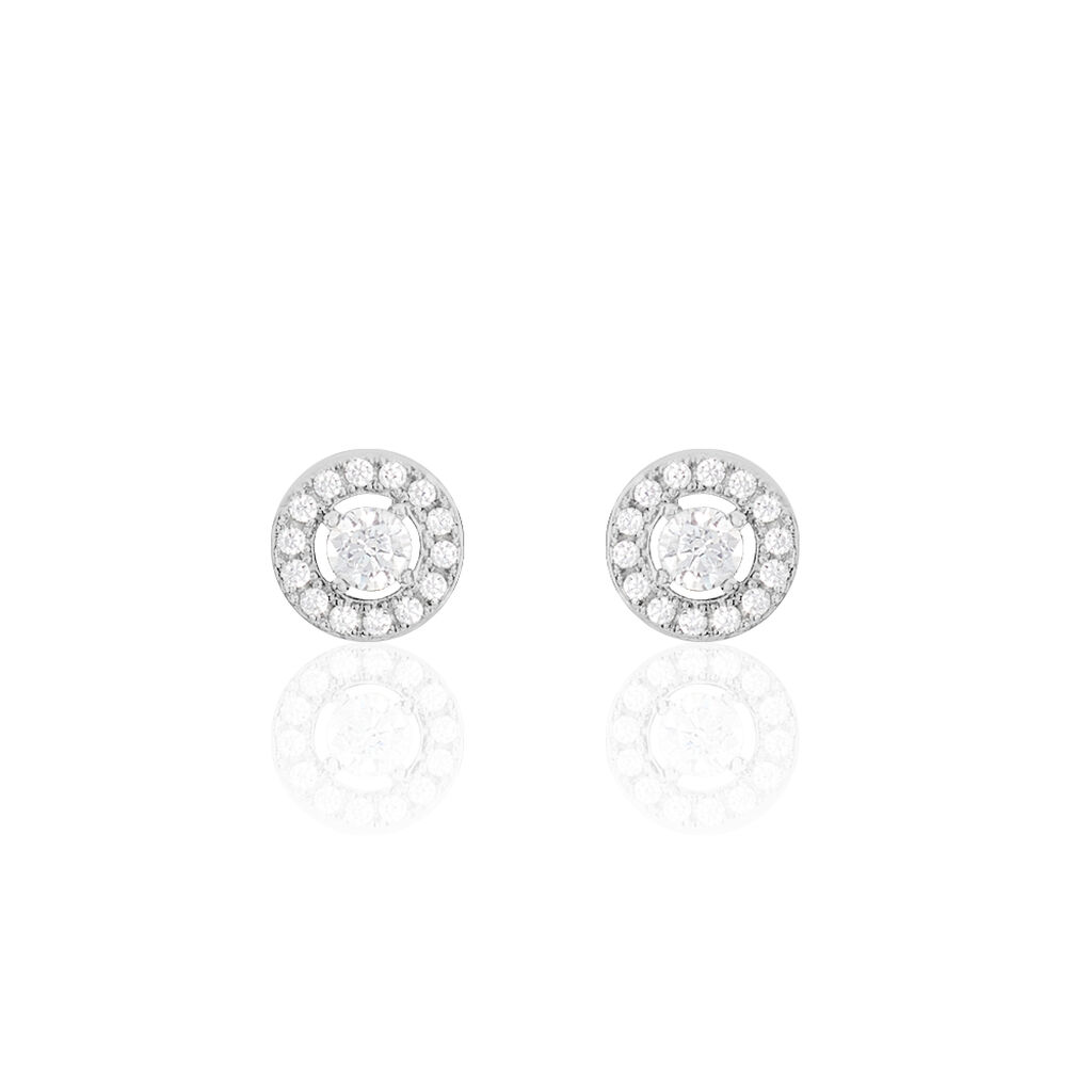 Boucles D'oreilles Puces Star Or Blanc Oxyde De Zirconium - Puces Femme | Marc Orian