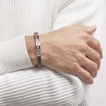 Bracelet Yannick Acier Blanc - Bracelets cuir Homme | Marc Orian