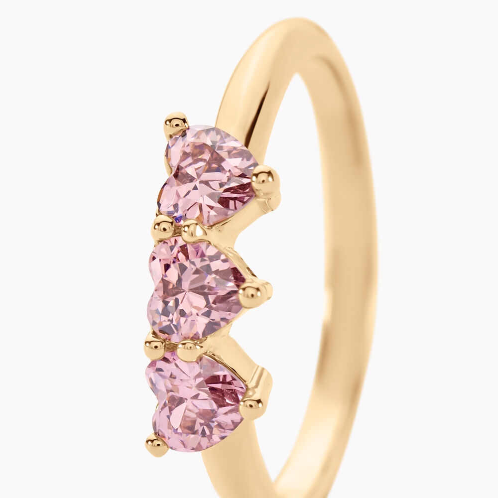 Bague Poésie Rosée Love Plaque Or Jaune Oxyde De Zirconium - Bagues de promesse Femme | Marc Orian