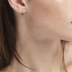 Boucles D'oreilles Puces Or Rose Samanta Rhodolite - Clous d'oreilles Femme | Marc Orian