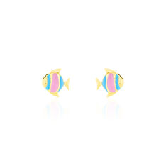 Boucles D'oreilles Puces Poisson Or Jaune - Clous d'oreilles Enfant | Marc Orian