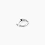 Cr&eacute;ole Unitaire Aryanna Or Blanc Diamant - Piercings d'oreilles Famille | Marc Orian