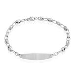 Bracelet Identit&eacute; Evin Maille Grain De Cafe Or Blanc - Gourmettes Enfant | Marc Orian