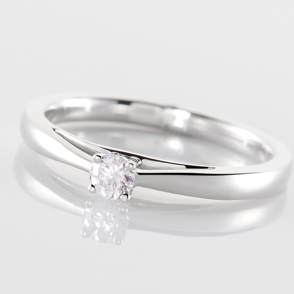 Bague Solitaire Iris Or Blanc Diamant -  Femme | Marc Orian