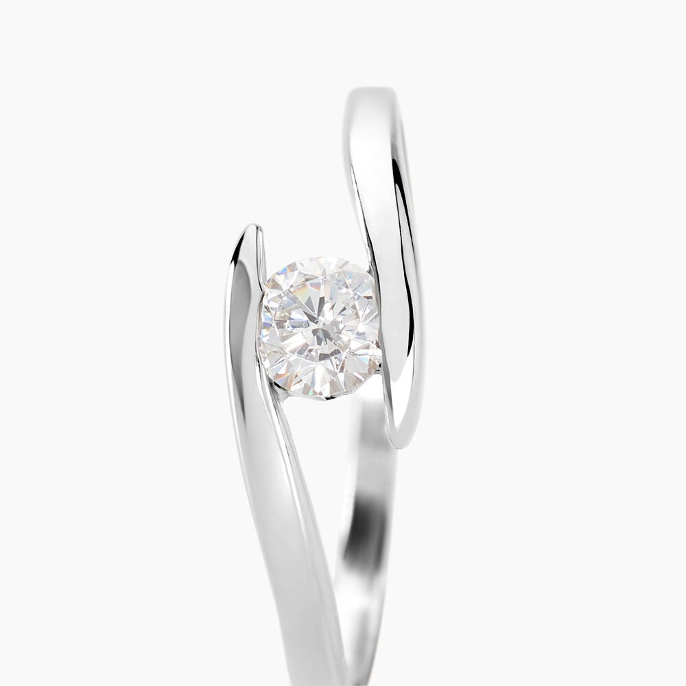 Bague Solitaire Camilia Or Blanc Oxyde De Zirconium - Solitaires Femme | Marc Orian
