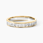 Alliance Grain De Folie Diamantee Ruban Plat Or Bicolore - Alliances duo Unisex | Marc Orian