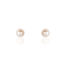 Boucles D'oreilles Puces Suki Rondes Nacres Or Jaune Perle De Culture - Clous d'oreilles Femme | Marc Orian