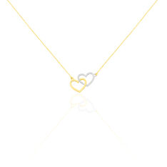 Collier Double Coeur Satines Or Bicolore - Colliers Femme | Marc Orian