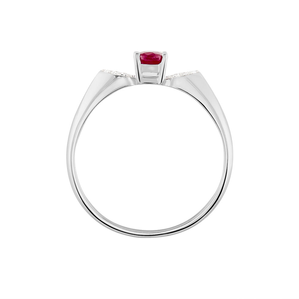 Bague Edgina Or Blanc Rubis Et Diamant - Bagues vintage Femme | Marc Orian