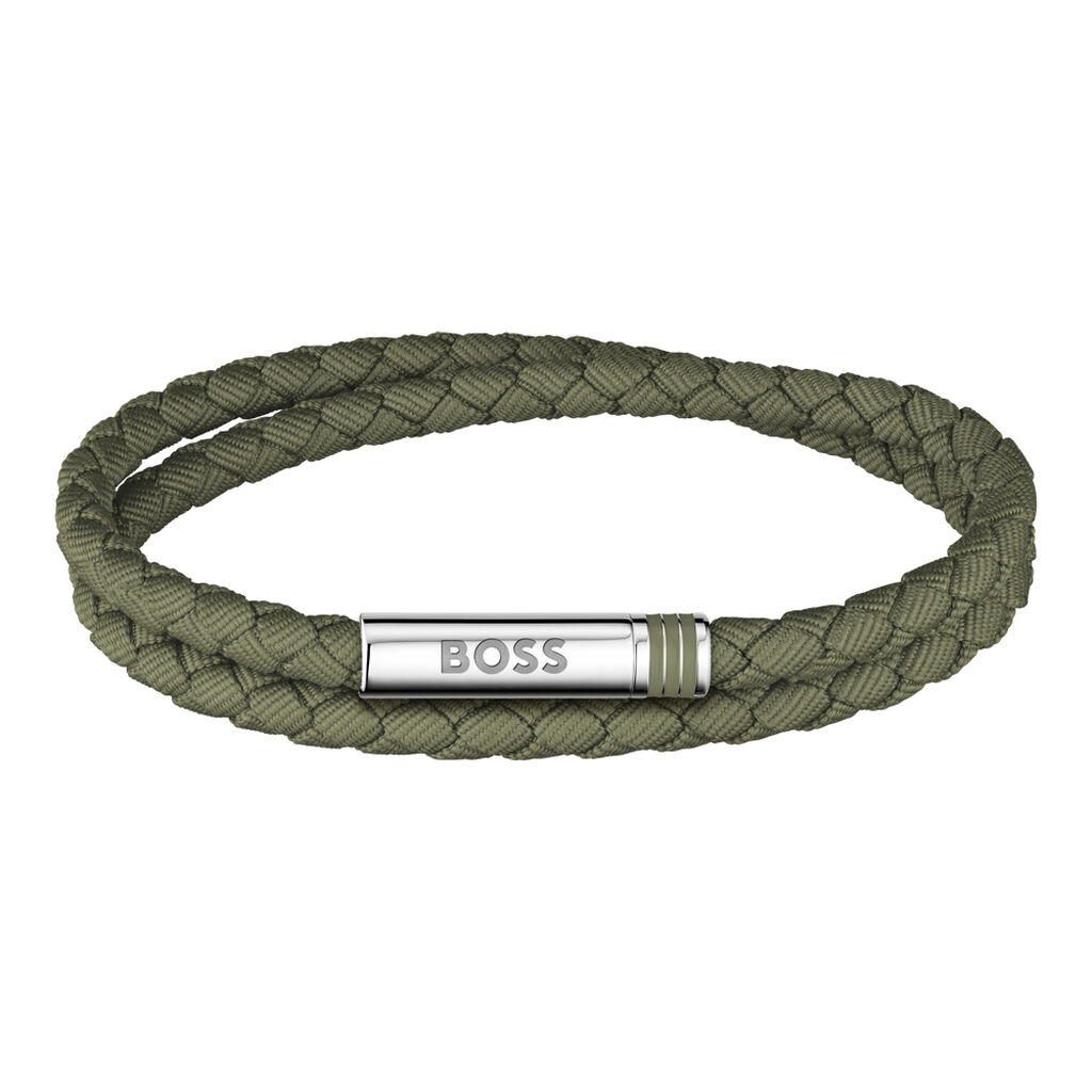 Bracelet Boss Ares Summer Cuir De Veau Vert - Bracelets cuir Homme | Marc Orian