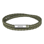 Bracelet Boss Ares Summer Cuir De Veau Vert - Bracelets cuir Homme | Marc Orian