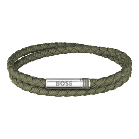Bracelet Boss Ares Summer Cuir De Veau Vert - Bracelets cuir Homme | Marc Orian