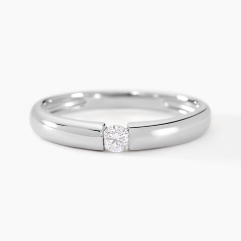 Bague Aretha Argent Blanc Diamant Synth&eacute;tique - Solitaires Femme | Marc Orian