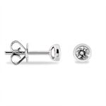 Boucles D'oreilles Puces Ofelia Or Blanc Diamant - Puces Femme | Marc Orian