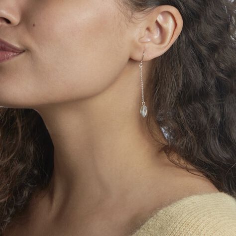 Boucles D'oreilles Pendantes Franz Argent Blanc Cristaux De Swarovski - Boucles d'oreilles Pendantes Femme | Marc Orian