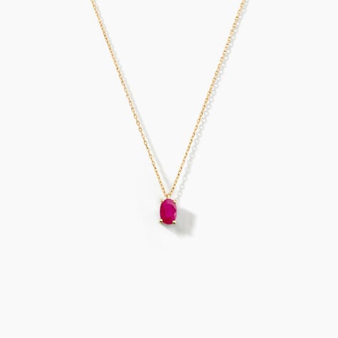 Collier Ovale Or Jaune Rubis - Colliers avec pierres Femme | Marc Orian