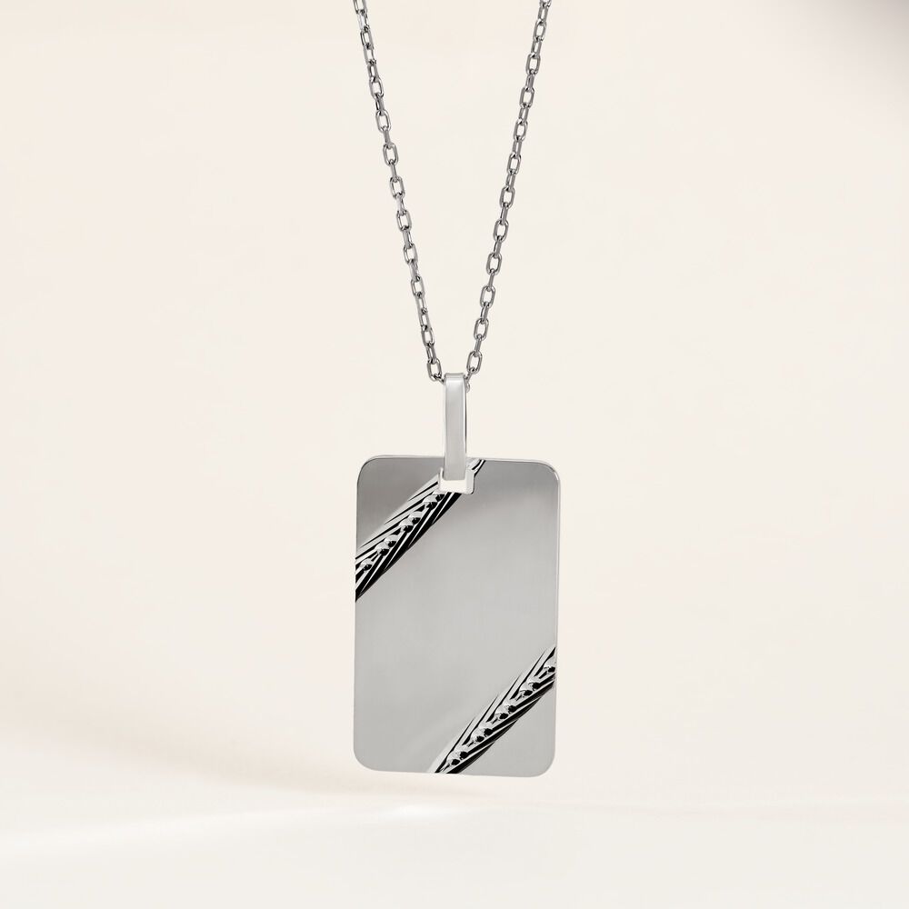 Pendentif Ceren Argent Blanc - Bijoux personnalis&eacute;s Famille | Marc Orian