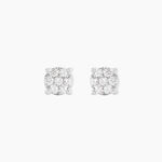 Boucles D'oreilles Puces Charlene Or Blanc Diamant Synthetique - Puces Femme | Marc Orian