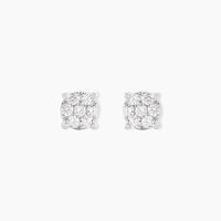 Boucles D'oreilles Puces Charlene Or Blanc Diamant Synthetique
