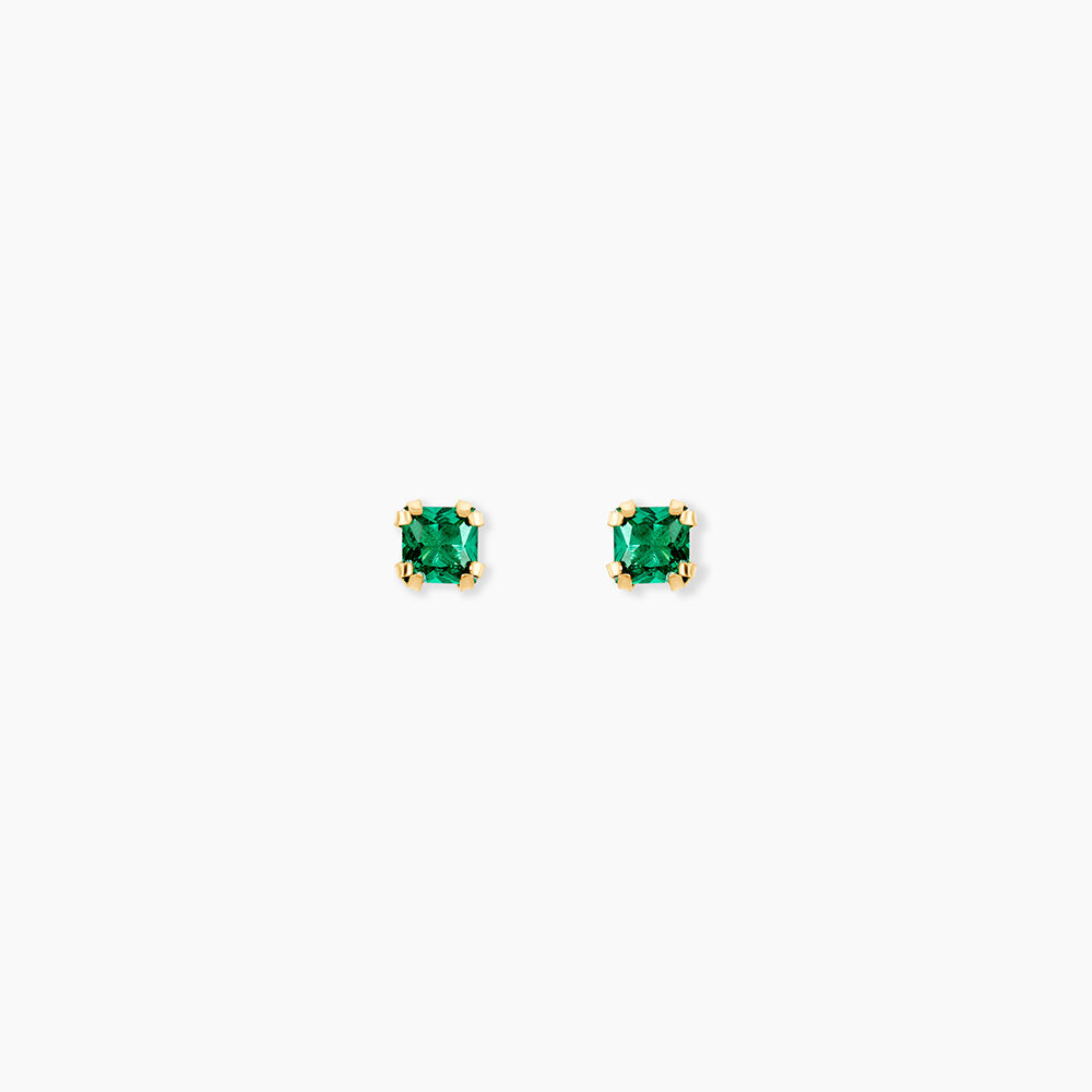 Boucles D'Oreilles Puces Doreen Or Jaune Oxyde De Zirconium - Puces Unisex | Marc Orian