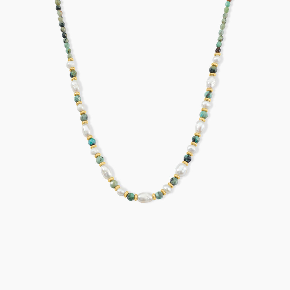 Collier Athena Acier Jaune Turquoise - Colliers avec pierres Femme | Marc Orian
