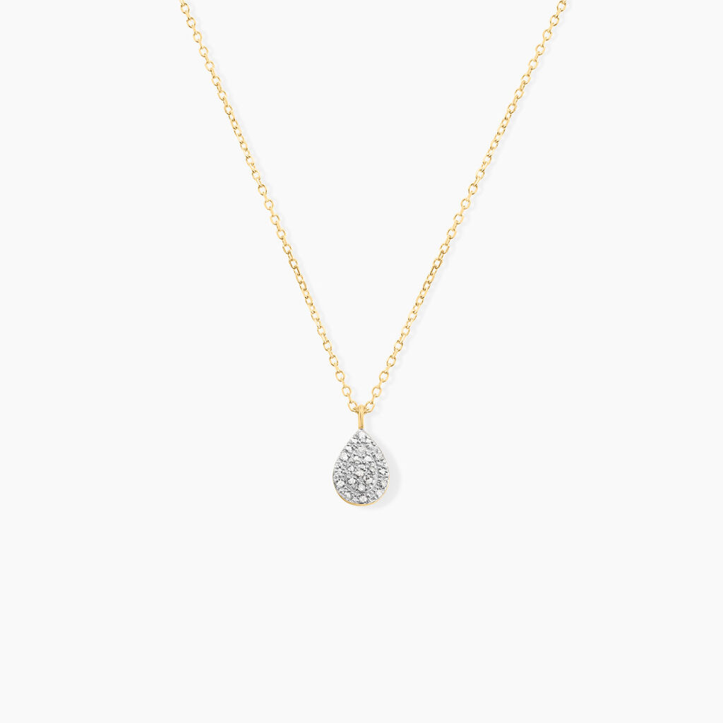 Collier Pear C Or Jaune Diamant - Colliers avec pierres Femme | Marc Orian