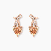 Boucles D'oreilles Puces Avalon Argent Rose Oxyde De Zirconium
