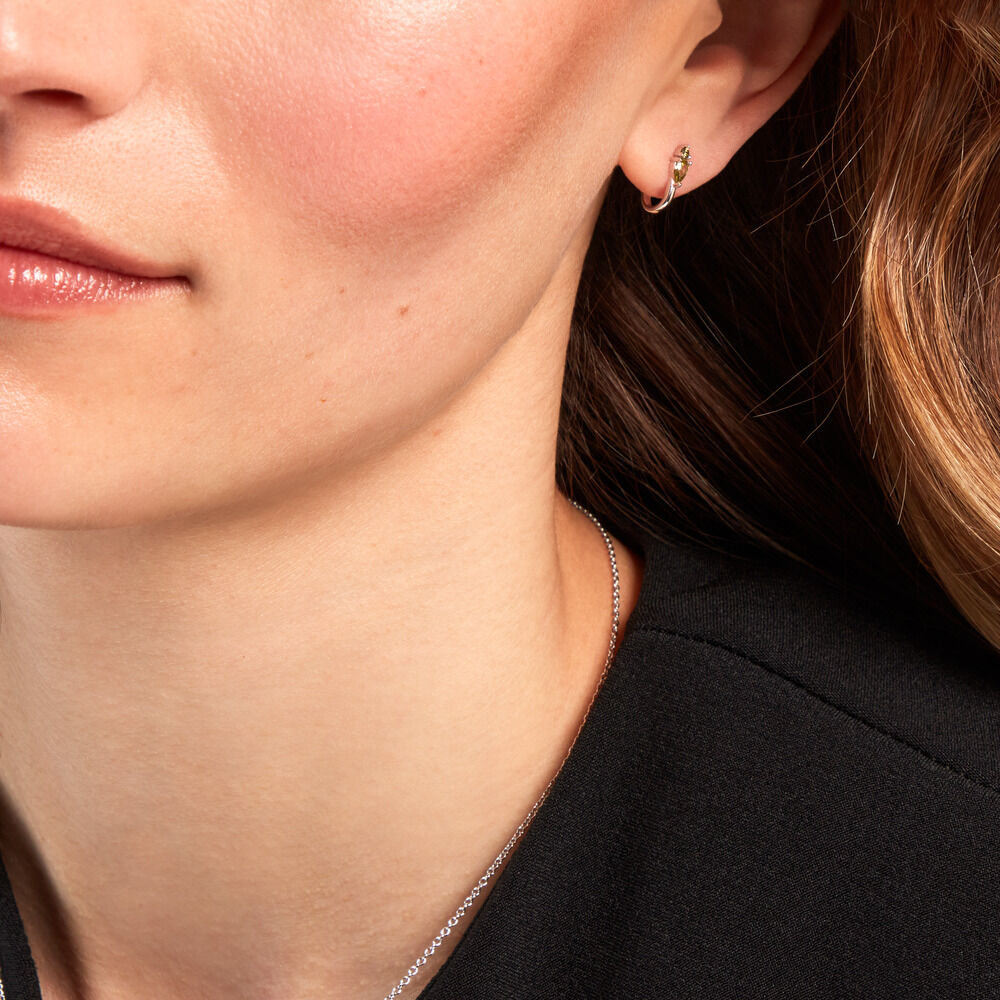 Créoles Desert Argent Blanc Oxyde De Zirconium - Créoles Femme | Marc Orian
