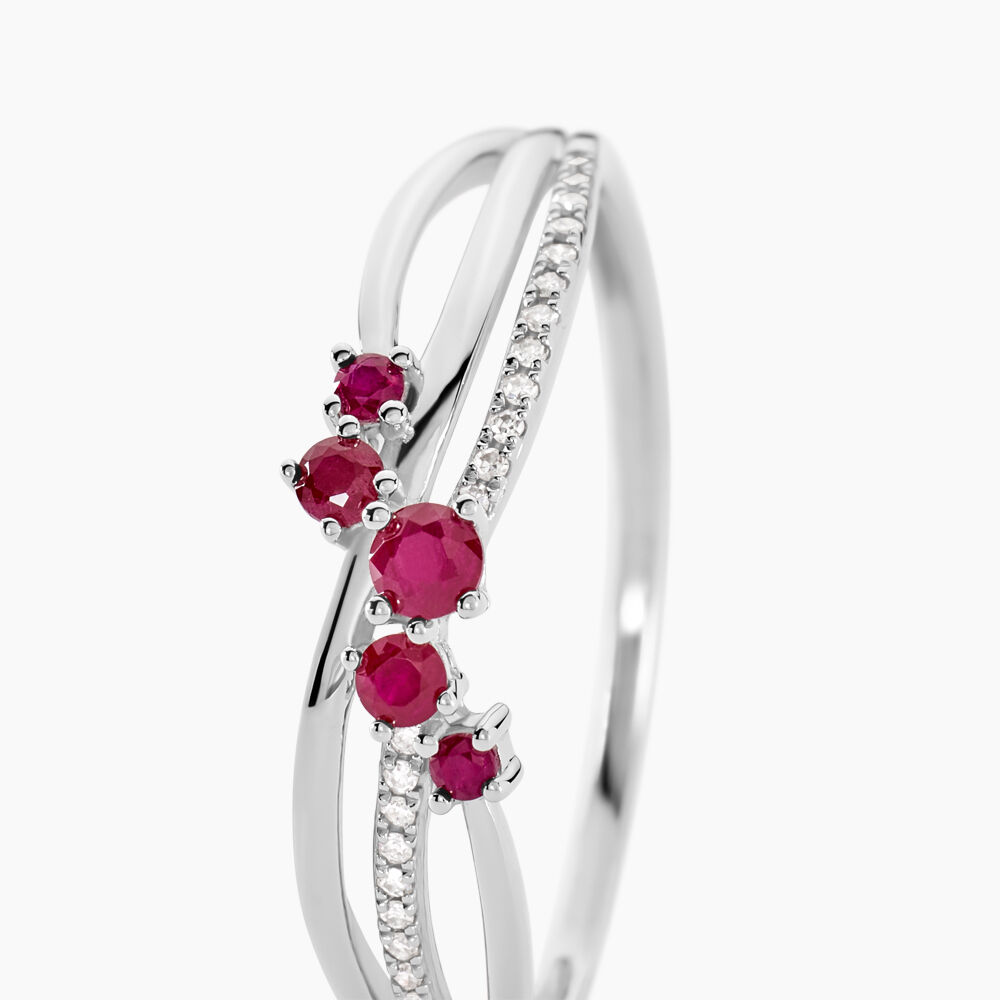 Bague Amarylis Or Blanc Rubis Diamant - Bagues vintage Femme | Marc Orian