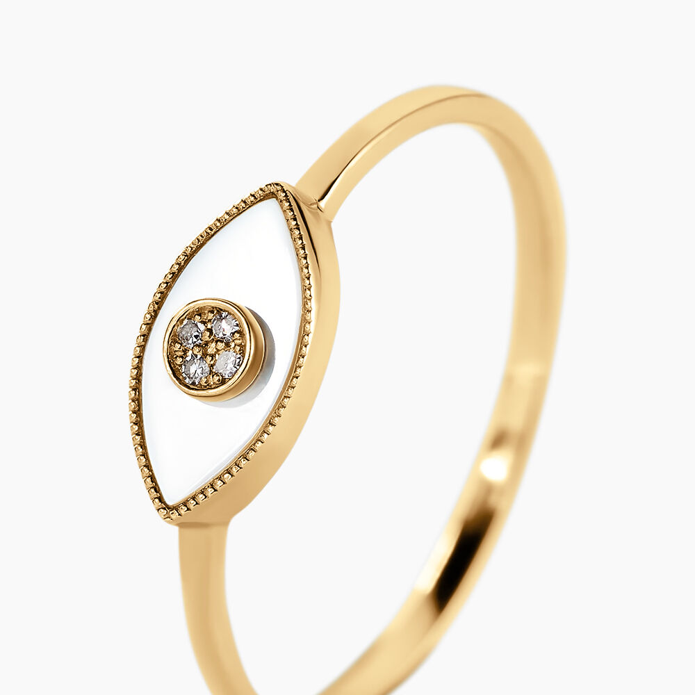 Bague Matiasma Or Jaune Nacre Diamant - Bagues avec pierre Femme | Marc Orian